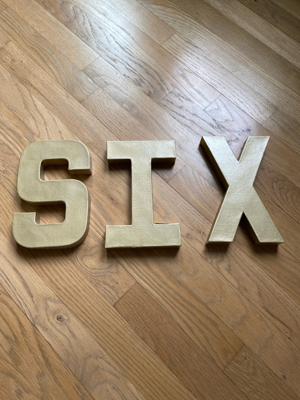 Gold Decorative Birthday Sign Letters - SIX